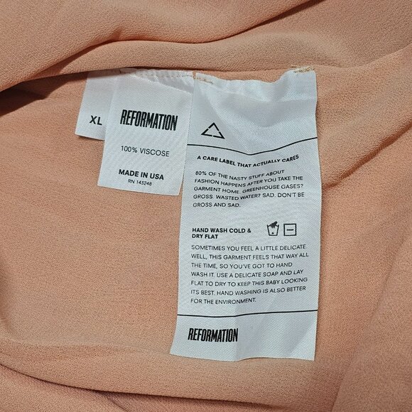 Reformation Wren Wran Wrap Mini Dress Women Size XL Peach - Picture 9 of 13